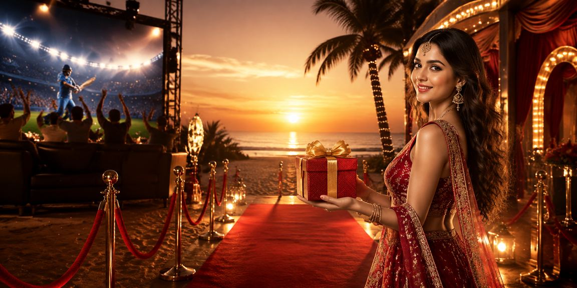 Players enjoying cricket betting promotions at Goa beach