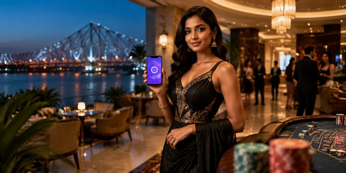 Live baccarat game streamed from Kolkata casino setting